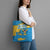 United States Virgin Islands Tote Bag with Blue Yellow Ocean Design and Eagle Map Pattern - Wonder Print Shop