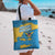 United States Virgin Islands Tote Bag with Blue Yellow Ocean Design and Eagle Map Pattern - Wonder Print Shop
