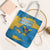 United States Virgin Islands Tote Bag with Blue Yellow Ocean Design and Eagle Map Pattern - Wonder Print Shop