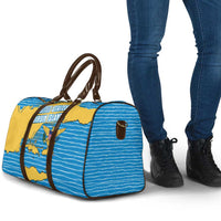 United States Virgin Islands Travel Bag with Blue Yellow Ocean Design and Eagle Map Pattern - Wonder Print Shop