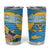 United States Virgin Islands Tumbler Cup with Blue Yellow Ocean Design and Eagle Map Pattern - Wonder Print Shop