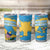 United States Virgin Islands Tumbler Cup with Blue Yellow Ocean Design and Eagle Map Pattern - Wonder Print Shop