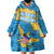 United States Virgin Islands Wearable Blanket Hoodie with Blue Yellow Ocean Design and Eagle Map Pattern - Wonder Print Shop