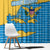 United States Virgin Islands Window Curtain with Blue Yellow Ocean Design and Eagle Map Pattern - Wonder Print Shop