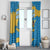 United States Virgin Islands Window Curtain with Blue Yellow Ocean Design and Eagle Map Pattern - Wonder Print Shop