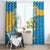 United States Virgin Islands Window Curtain with Blue Yellow Ocean Design and Eagle Map Pattern - Wonder Print Shop