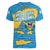 United States Virgin Islands Women V-Neck T-Shirt with Blue Yellow Ocean Design and Eagle Map Pattern - Wonder Print Shop