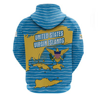 United States Virgin Islands Zip Hoodie with Blue Yellow Ocean Design and Eagle Map Pattern - Wonder Print Shop
