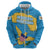United States Virgin Islands Zip Hoodie with Blue Yellow Ocean Design and Eagle Map Pattern - Wonder Print Shop