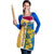 United States Virgin Islands Apron with Blue Yellow Floral Design and Government Seal Bird - Wonder Print Shop