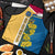 United States Virgin Islands Apron with Blue Yellow Floral Design and Government Seal Bird - Wonder Print Shop