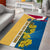 United States Virgin Islands Area Rug with Blue Yellow Floral Design and Government Seal Bird - Wonder Print Shop