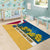 United States Virgin Islands Area Rug with Blue Yellow Floral Design and Government Seal Bird - Wonder Print Shop
