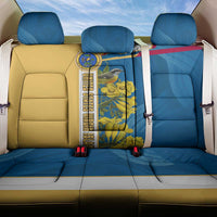 United States Virgin Islands Back Car Seat Cover with Blue Yellow Floral Design and Government Seal Bird - Wonder Print Shop