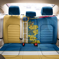 United States Virgin Islands Back Car Seat Cover with Blue Yellow Floral Design and Government Seal Bird - Wonder Print Shop