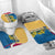 United States Virgin Islands Bathroom Set with Blue Yellow Floral Design and Government Seal Bird - Wonder Print Shop