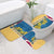 United States Virgin Islands Bathroom Set with Blue Yellow Floral Design and Government Seal Bird - Wonder Print Shop