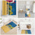 United States Virgin Islands Bathroom Set with Blue Yellow Floral Design and Government Seal Bird - Wonder Print Shop