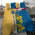 United States Virgin Islands Bedding Set with Blue Yellow Floral Design and Government Seal Bird - Wonder Print Shop