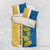 United States Virgin Islands Bedding Set with Blue Yellow Floral Design and Government Seal Bird - Wonder Print Shop