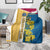 United States Virgin Islands Blanket with Blue Yellow Floral Design and Government Seal Bird - Wonder Print Shop