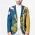 United States Virgin Islands Blazer with Blue Yellow Floral Design and Government Seal Bird - Wonder Print Shop