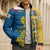 United States Virgin Islands Bomber Puffer Jacket with Blue Yellow Floral Design and Government Seal Bird - Wonder Print Shop