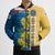 United States Virgin Islands Bomber Puffer Jacket with Blue Yellow Floral Design and Government Seal Bird - Wonder Print Shop