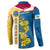 United States Virgin Islands Button Sweatshirt with Blue Yellow Floral Design and Government Seal Bird - Wonder Print Shop