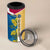 United States Virgin Islands 4 in 1 Can Cooler Tumbler with Blue Yellow Floral Design and Government Seal Bird - Wonder Print Shop