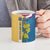 United States Virgin Islands Ceramic Mug with Blue Yellow Floral Design and Government Seal Bird - Wonder Print Shop