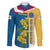 United States Virgin Islands Family Matching Long Sleeve Bodycon Dress and Hawaiian Shirt with Blue Yellow Floral Design and Government Seal Bird - Wonder Print Shop