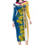 United States Virgin Islands Family Matching Long Sleeve Bodycon Dress and Hawaiian Shirt with Blue Yellow Floral Design and Government Seal Bird - Wonder Print Shop