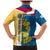 United States Virgin Islands Family Matching Mermaid Dress and Hawaiian Shirt with Blue Yellow Floral Design and Government Seal Bird - Wonder Print Shop