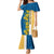 United States Virgin Islands Family Matching Mermaid Dress and Hawaiian Shirt with Blue Yellow Floral Design and Government Seal Bird - Wonder Print Shop