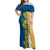 United States Virgin Islands Family Matching Off Shoulder Maxi Dress and Hawaiian Shirt with Blue Yellow Floral Design and Government Seal Bird - Wonder Print Shop