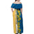 United States Virgin Islands Family Matching Off Shoulder Maxi Dress and Hawaiian Shirt with Blue Yellow Floral Design and Government Seal Bird - Wonder Print Shop