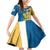 United States Virgin Islands Family Matching Off Shoulder Short Dress and Hawaiian Shirt with Blue Yellow Floral Design and Government Seal Bird - Wonder Print Shop