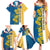 United States Virgin Islands Family Matching Summer Maxi Dress and Hawaiian Shirt with Blue Yellow Floral Design and Government Seal Bird - Wonder Print Shop
