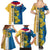 United States Virgin Islands Family Matching Summer Maxi Dress and Hawaiian Shirt with Blue Yellow Floral Design and Government Seal Bird - Wonder Print Shop