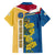 United States Virgin Islands Family Matching Summer Maxi Dress and Hawaiian Shirt with Blue Yellow Floral Design and Government Seal Bird - Wonder Print Shop