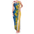 United States Virgin Islands Family Matching Tank Maxi Dress and Hawaiian Shirt with Blue Yellow Floral Design and Government Seal Bird - Wonder Print Shop
