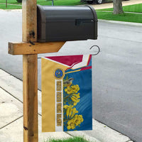 United States Virgin Islands Garden Flag with Blue Yellow Floral Design and Government Seal Bird - Wonder Print Shop