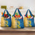 United States Virgin Islands Grocery Bag with Blue Yellow Floral Design and Government Seal Bird - Wonder Print Shop