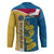 United States Virgin Islands Hockey Jersey with Blue Yellow Floral Design and Government Seal Bird - Wonder Print Shop