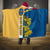 United States Virgin Islands Hooded Blanket with Blue Yellow Floral Design and Government Seal Bird - Wonder Print Shop