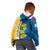 United States Virgin Islands Kid Hoodie with Blue Yellow Floral Design and Government Seal Bird - Wonder Print Shop