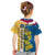 United States Virgin Islands Kid T Shirt with Blue Yellow Floral Design and Government Seal Bird - Wonder Print Shop