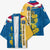 United States Virgin Islands Kimono with Blue Yellow Floral Design and Government Seal Bird - Wonder Print Shop