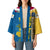 United States Virgin Islands Kimono with Blue Yellow Floral Design and Government Seal Bird - Wonder Print Shop